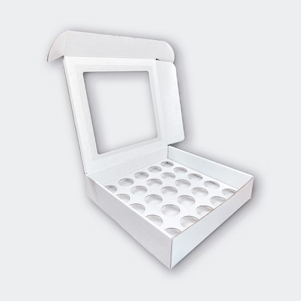 Caixa para 25 Brigadeiros Branca com janela - 10und