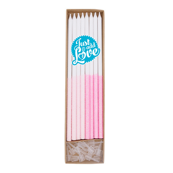 Vela Alta Glitter Rosa Claro un