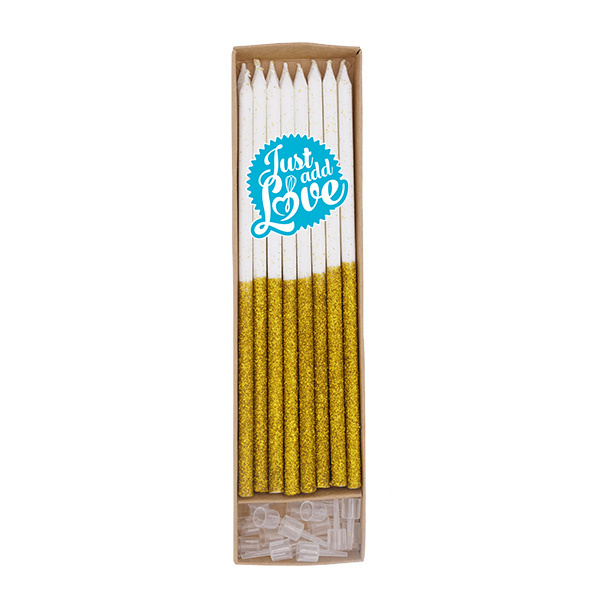 Vela Altas Glitter Ouro un