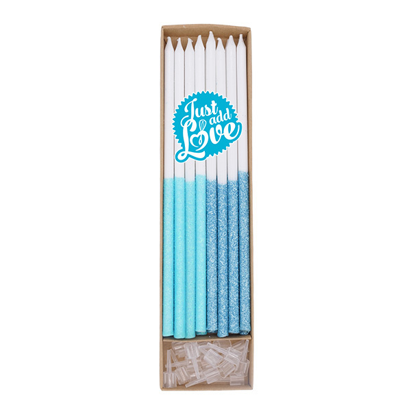 Vela Alta Glitter Azul Claro un