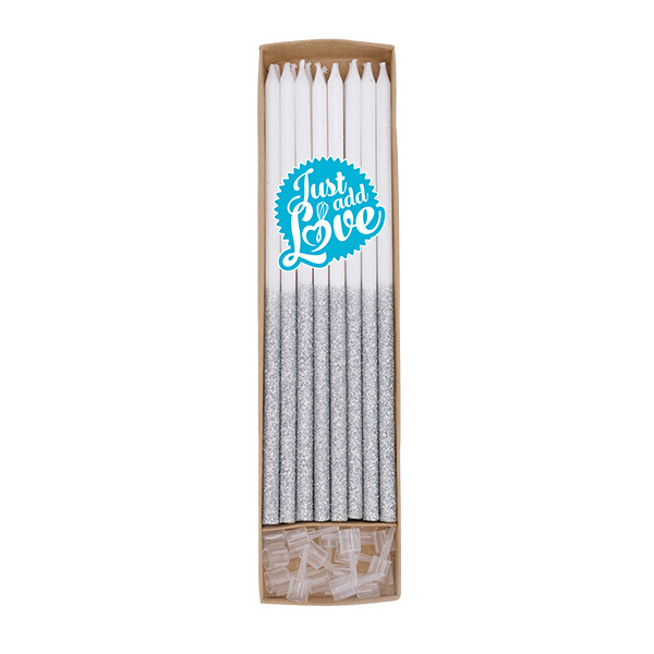 Vela Alta Glitter Prata un