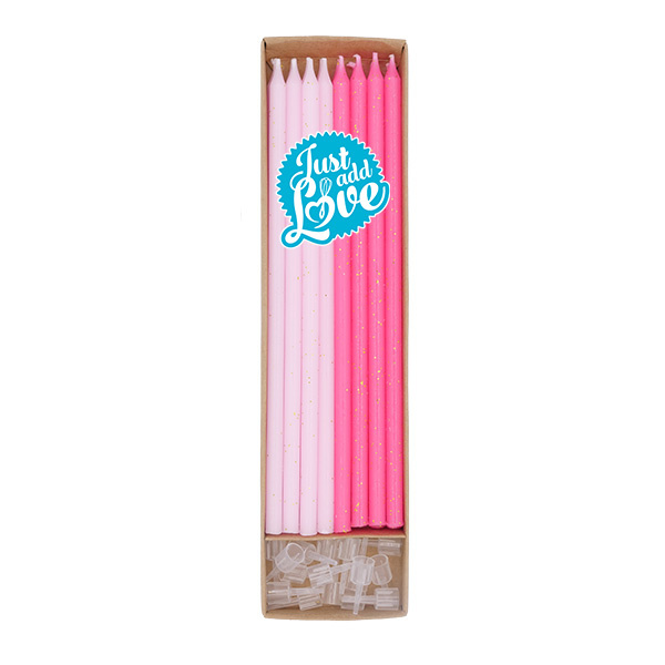 Vela Alta Rosa c/ Detalhe Ouro un