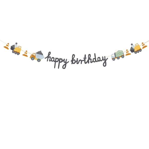 Banner Happy Birthday Construção