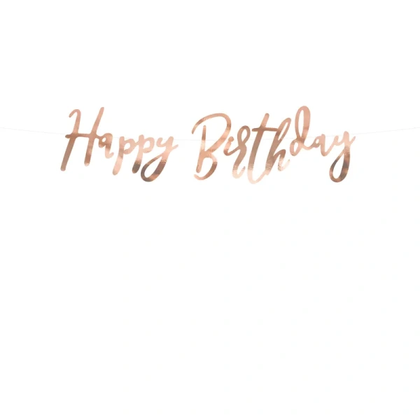 Banner Happy Birthday Rose Gold
