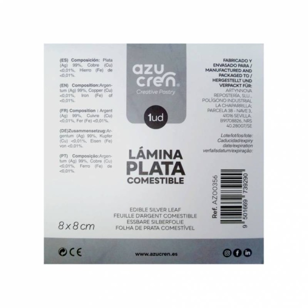 Lâminas Prateadas Comestíveis