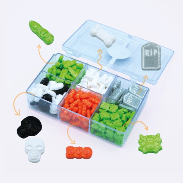 Decoração de açúcar - Caixinha Arrepios e Calafrios